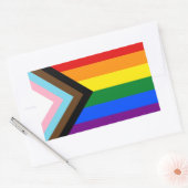 LGBTQ & Pride - Rainbow Progress Flag Rechthoekige Sticker (Envelop)