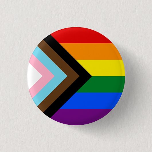 LGBTQ & Pride - Rainbow Progress Flag Ronde Button 3,2 Cm (Voorkant)