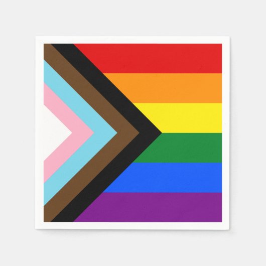 LGBTQ & Pride - Rainbow Progress Flag Servet (Voorkant)