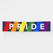 LGBTQ PRIDE Rainbow Stripes op Navy Blue Spandoek (Horizontaal)