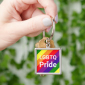 LGBTQ Pride Regenboog 6 Strepen Sleutelhanger (Hand)