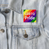 LGBTQ Pride Regenboog 6 Strepen Vierkante Button 5,1 Cm (In situ)