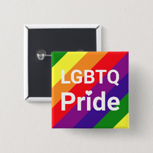 LGBTQ Pride Regenboog 6 Strepen Vierkante Button 5,1 Cm