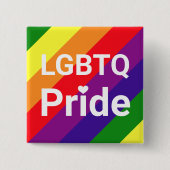 LGBTQ Pride Regenboog 6 Strepen Vierkante Button 5,1 Cm (Voorkant)