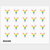 LGBTQ Pride Regenboog Knuffel Kerst Reindeer Ronde Sticker (Vel)