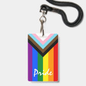 LGBTQ & Pride - Regenboog Progressie Vlag Badge (Voorzijde met lanyard)