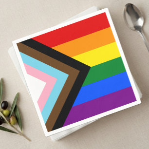 LGBTQ & Pride - Regenboog Progressie Vlag Servet