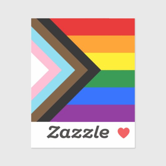 LGBTQ & Pride - Regenboog Progressie Vlag / Vinyl Sticker (Vel)