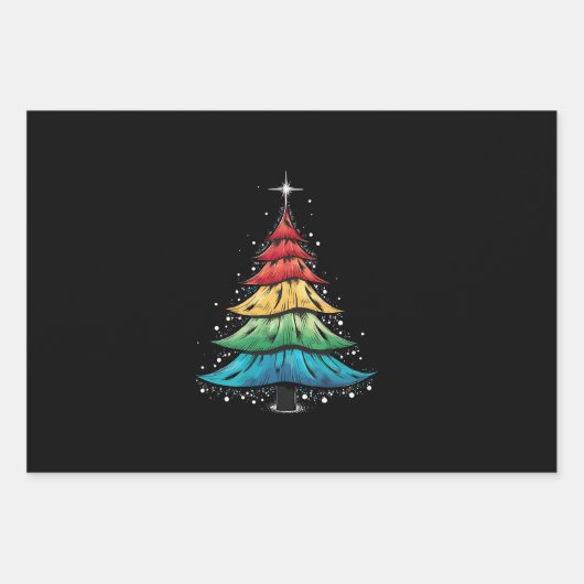 LGBTQ Pride Regenboog Vlag Gay Kerstboom Gifts Inpakpapier Vel (Voorkant)