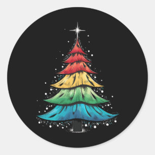 LGBTQ Pride Regenboog Vlag Gay Kerstboom Gifts Ronde Sticker
