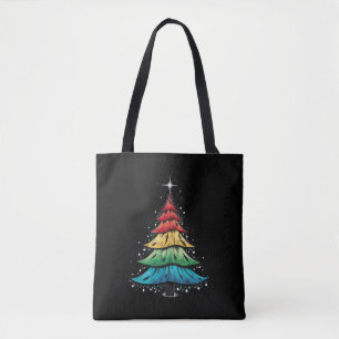 LGBTQ Pride Regenboog Vlag Gay Kerstboom Gifts Tote Bag