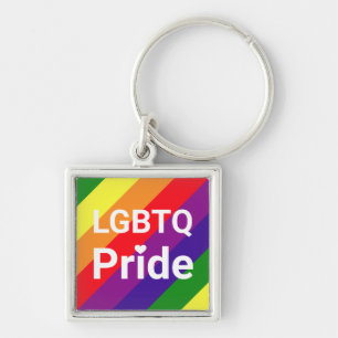 LGBTQ Pride regenboogkleuren gestript Sleutelhanger
