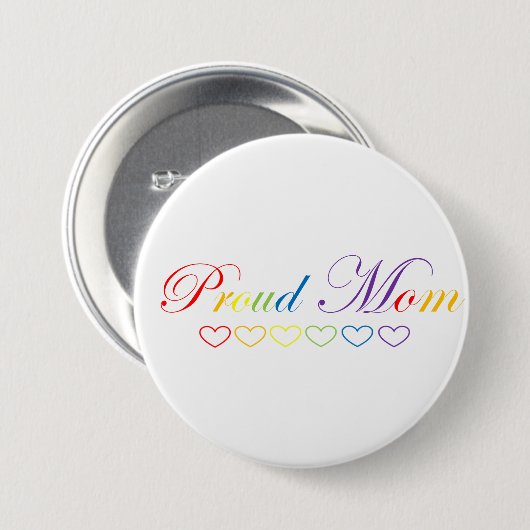 LGBTQ+ / PRIDE / Regenboogkleuren Trots op moeder  Ronde Button 7,6 Cm (Voorkant /achterkant)