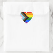 LGBTQ & Pride - Regenboogprogressievlag Hart Sticker (Tas)
