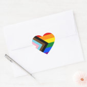 LGBTQ & Pride - Regenboogprogressievlag Hart Sticker (Envelop)
