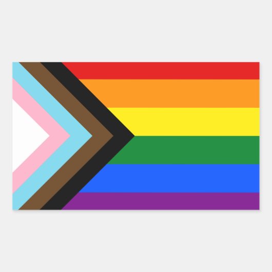 LGBTQ & Pride - Regenboogprogressievlag Rechthoekige Sticker (Voorkant)