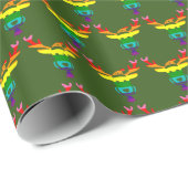 LGBTQ Pride Regenboogstaartsenreindedkop W Cadeaupapier (Rol Hoek)