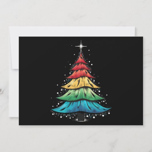 LGBTQ Pride Regenboogvlag Gay Kerstboom Geschenken Feestdagenkaart (Voorkant)