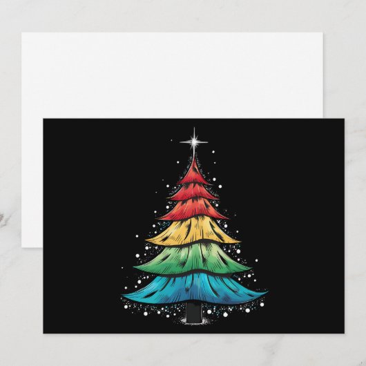 LGBTQ Pride Regenboogvlag Gay Kerstboom Geschenken Feestdagenkaart (Voorkant / Achterkant)