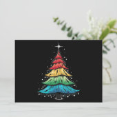 LGBTQ Pride Regenboogvlag Gay Kerstboom Geschenken Feestdagenkaart (Staand voorkant)