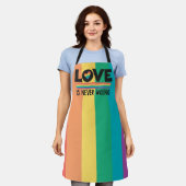 LGBTQ Pride regenboogvlag Love is nooit verkeerd Schort (Gedragen)