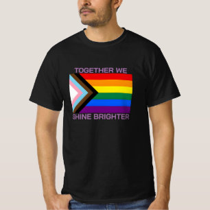 Lgbtq Pride Regenboogvlag samen schijnen we fel T-shirt