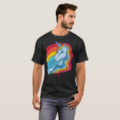 Lgbtq Pride Retro Rainbow Unicorn T-shirt (Voorkant volledig)