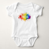 LGBTQ Pride Splash Waterverf Rainbow Bodysuit (Voorkant)