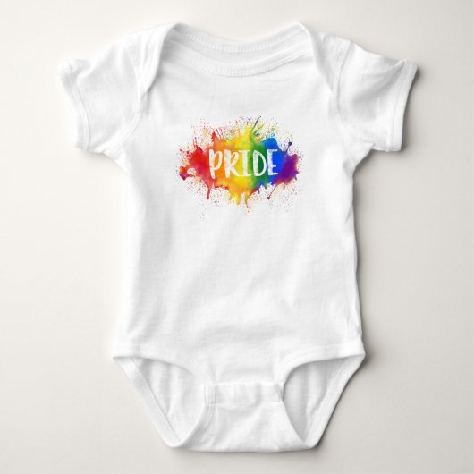 LGBTQ Pride Splash Waterverf Rainbow Bodysuit (Voorkant)