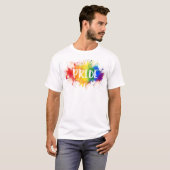 LGBTQ Pride Splash Waterverf Rainbow-Shirt T-shirt (Voorkant volledig)