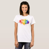 LGBTQ Pride Splash Waterverf Rainbow-T-shirt T-shirt (Voorkant volledig)