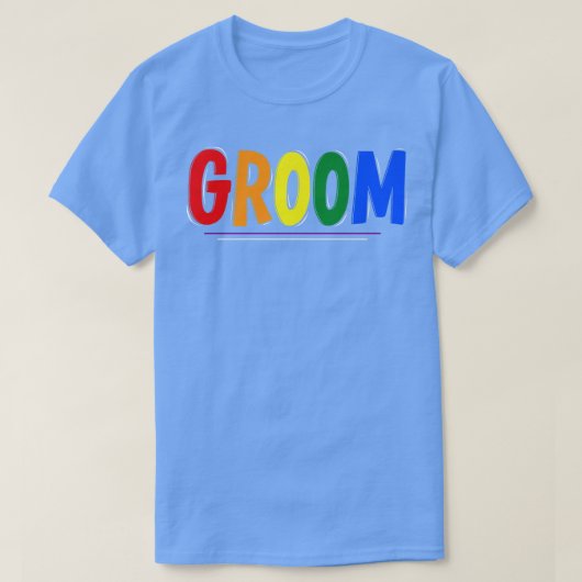 LGBTQ Pride Trouwdag Bruidegom T-Shirt (Design voorkant)
