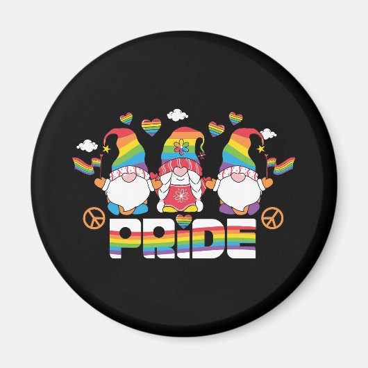 LGBTQ - Pride - Tuinkabouter - Regenboogkleur Magneet (Voorkant)