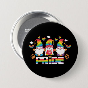 LGBTQ - Pride - Tuinkabouter - Regenboogkleur Ronde Button 7,6 Cm