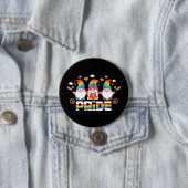 LGBTQ - Pride - Tuinkabouter - Regenboogkleur Ronde Button 7,6 Cm (In situ)