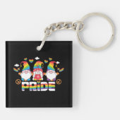 LGBTQ - Pride - Tuinkabouter - Regenboogkleur Sleutelhanger (Achterkant)