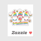 LGBTQ - Pride - Tuinkabouter - Regenboogkleur Sticker (Vel)