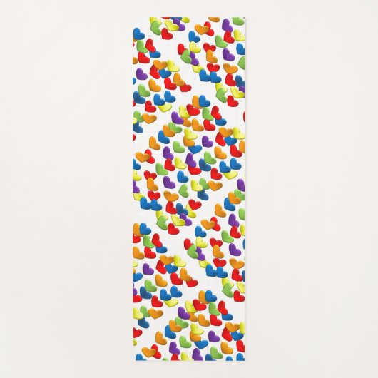 LGBTQ+ / PRIDE Veel regenboogharten Yogamat (Voorkant)
