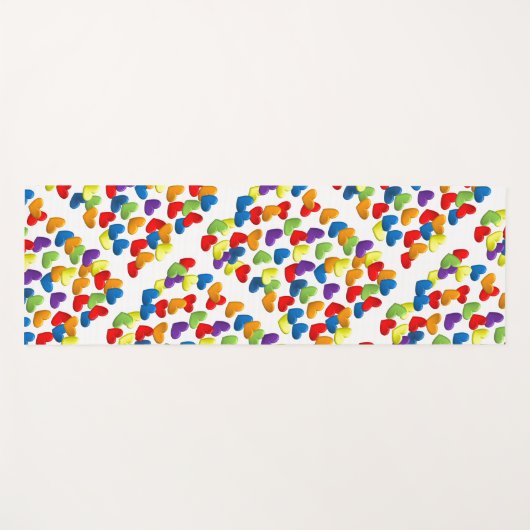 LGBTQ+ / PRIDE Veel regenboogharten Yogamat (Voorkant (horizontaal))