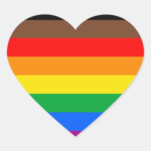 LGBTQ Pride-vlag (8 Strepen) Hart Sticker (Voorkant)