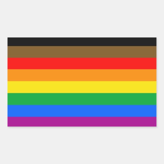 LGBTQ Pride vlag (8 strepen) Rechthoekige Sticker (Voorkant)