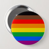 LGBTQ Pride-vlag (8 Strepen) Ronde Button 4,0 Cm (Voorkant /achterkant)