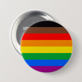 LGBTQ Pride vlag (8 strepen) Ronde Button 7,6 Cm (Voorkant /achterkant)