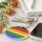 LGBTQ Pride-vlag (8 Strepen) Sleutelhanger (Voorkant Rechts)