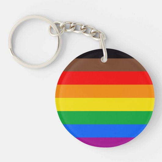 LGBTQ Pride-vlag (8 Strepen) Sleutelhanger (Voorkant)
