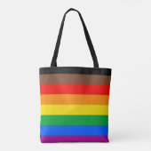 LGBTQ Pride-vlag (8 Strepen) Tote Bag (Achterkant)