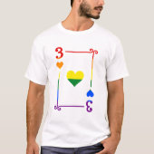 LGBTQ Pride Vlag Speelkaarten Drie Kaarten 3 Harte T-shirt (Voorkant)