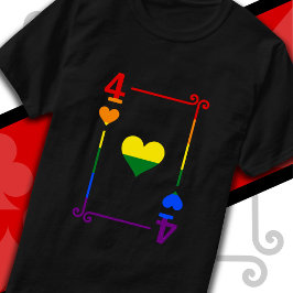 LGBTQ Pride Vlag Speelkaarten Vier Harten T-shirt