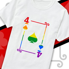 LGBTQ Pride Vlag Speelkaarten Vier Kaarten 4 Schop T-shirt