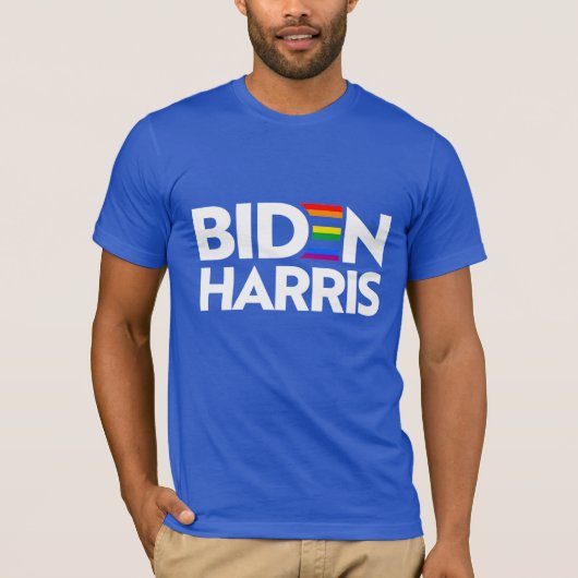 LGBTQ Pride voor Biden Harris T-shirt (Voorkant)